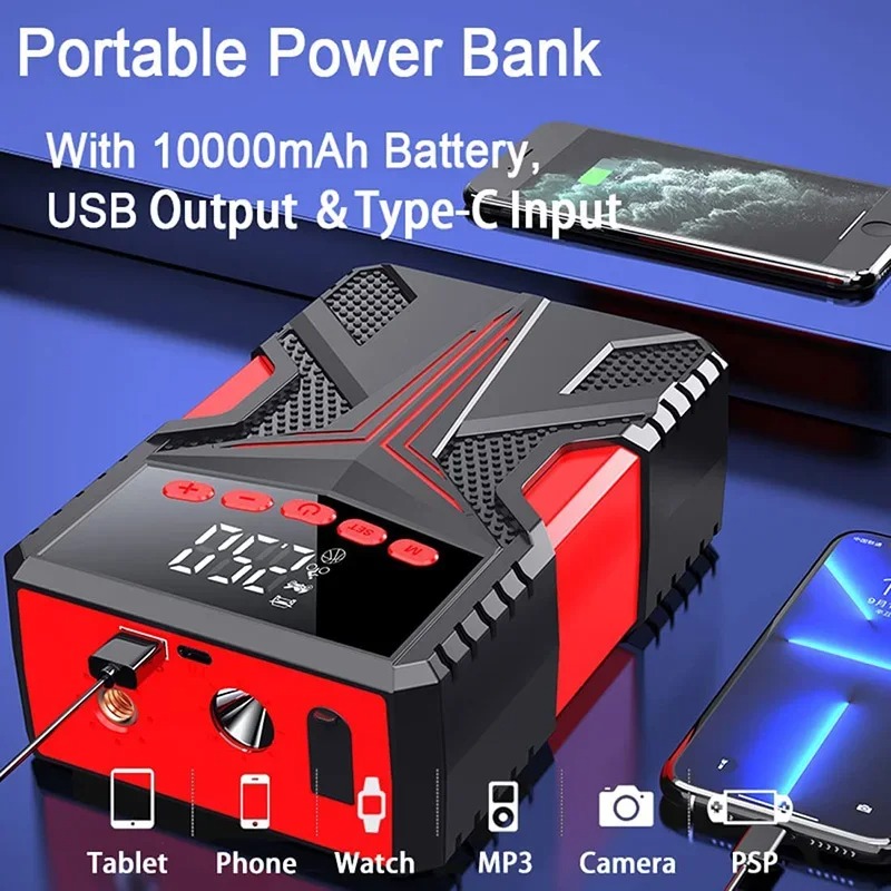 Jump Starter 12V Diesel - كاتب قفز السيارة ومنفاخ الإطارات 2