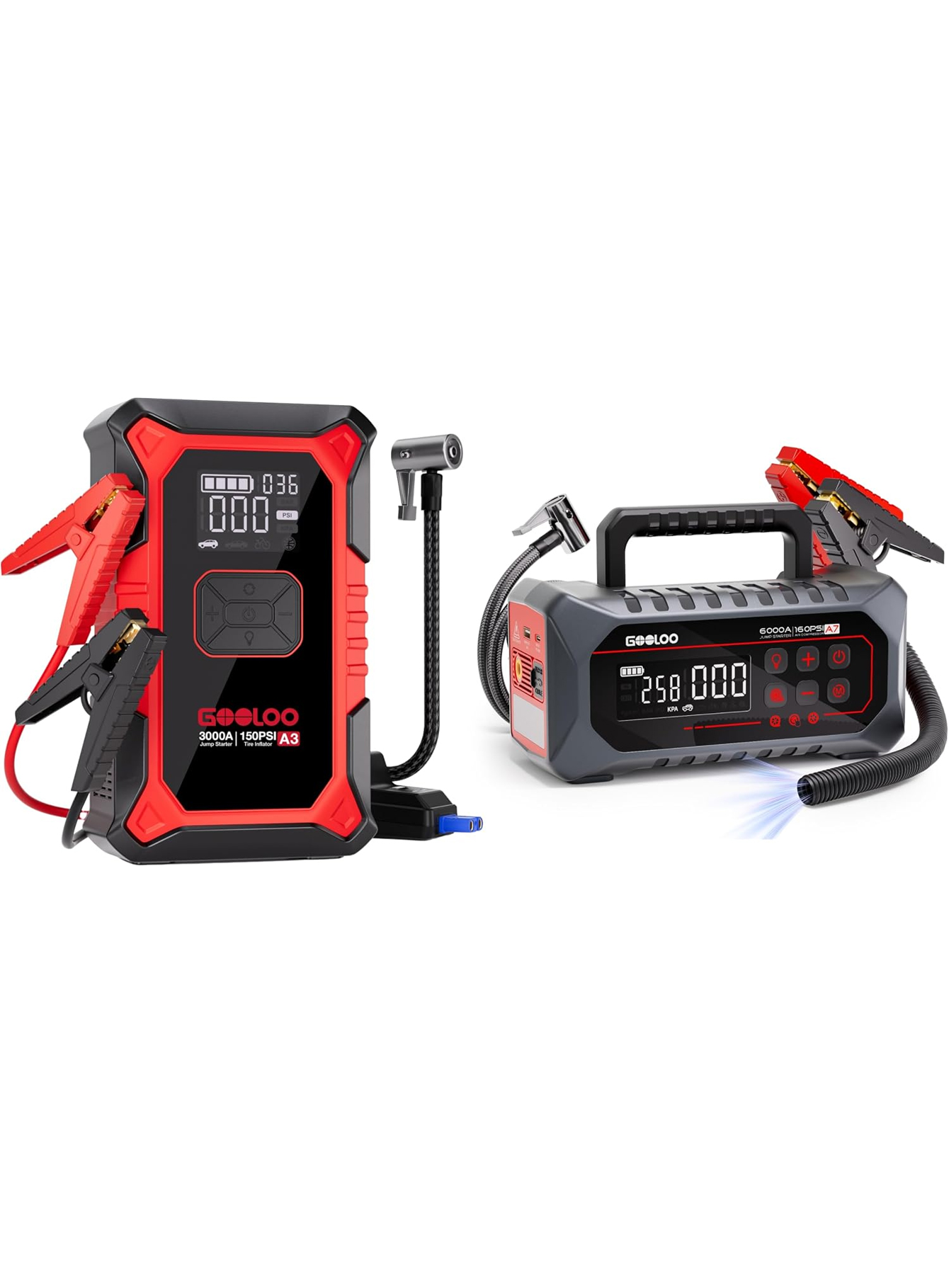 Jump Starter With Air Compressor - جهاز GOOLOO A3 لتشغيل السيارة مع