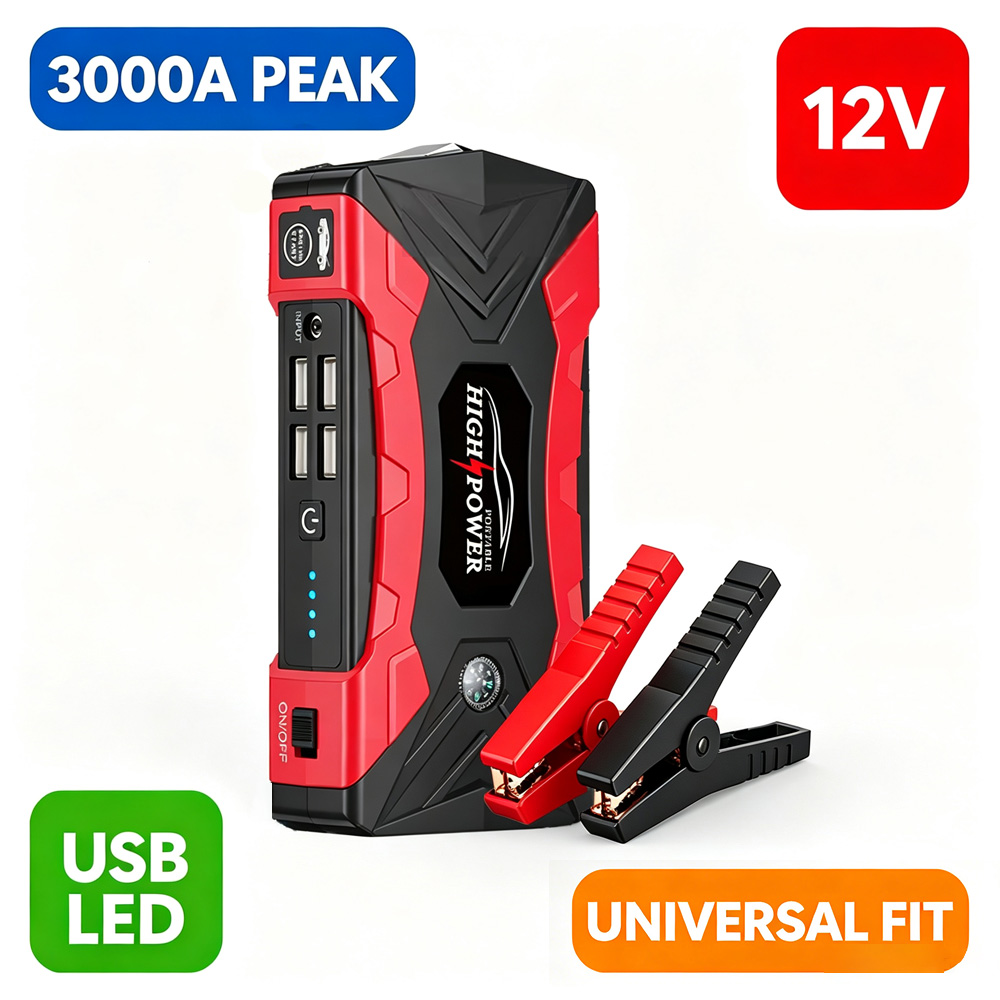 Lithium Jump Starter 3000A Peak - شاحن بطارية السيارة المحمول 3000 أمبير