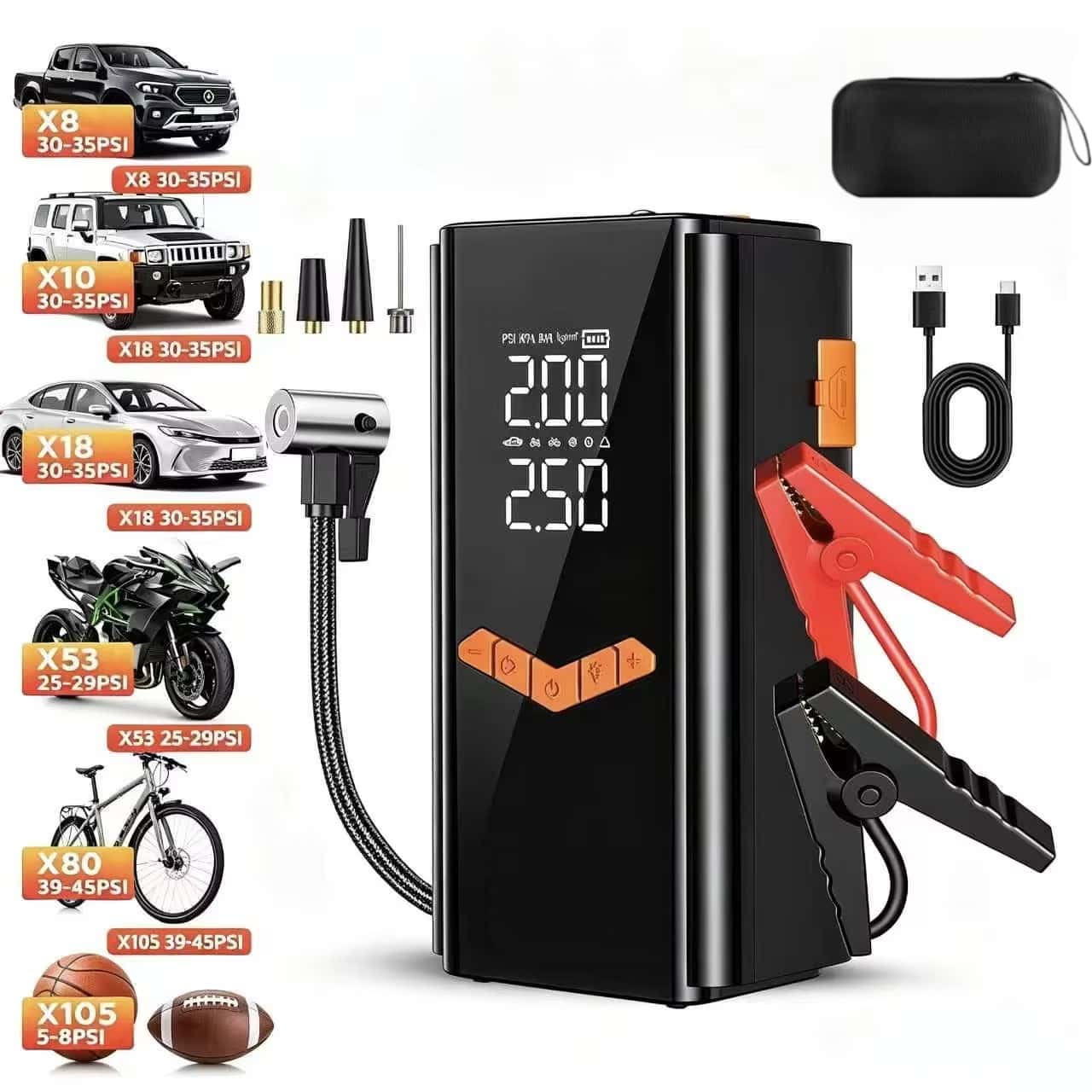 Jump Starter 12V Diesel - جهاز تشغيل السيارة 4 في 1