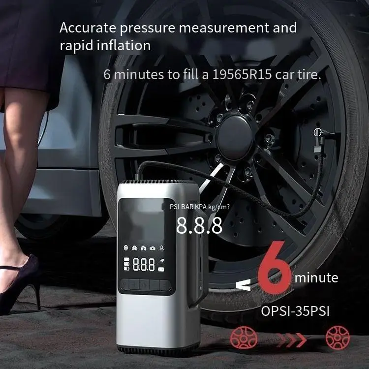 مشغل قفز السيارة المحمول، مشغل - مراجعة Jump Starter With Air Compressor وسعره