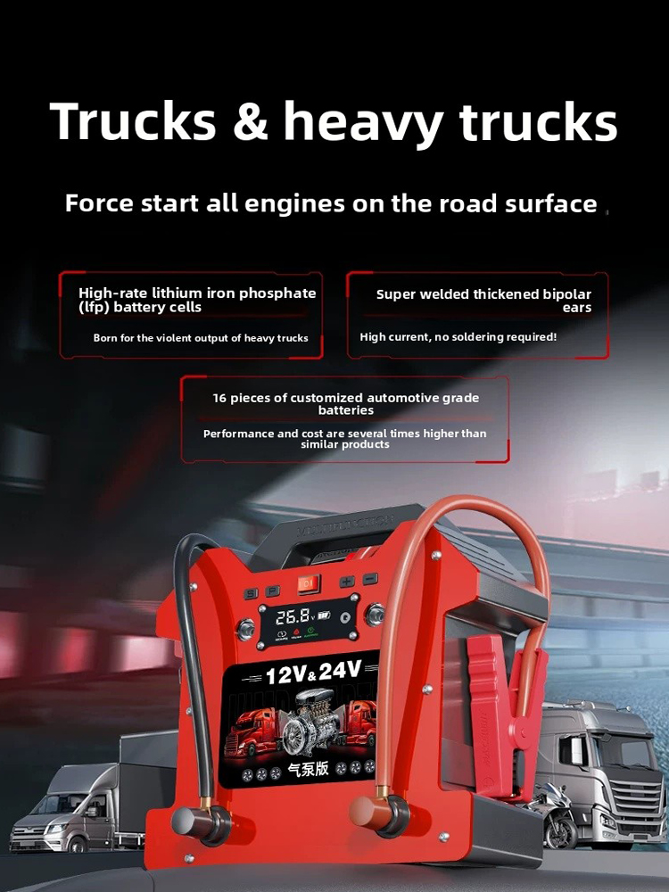 شاحن بطارية سيارة قوي بقدرة 12 - مراجعة Car Jump Starter 12V 24V Truck وسعره