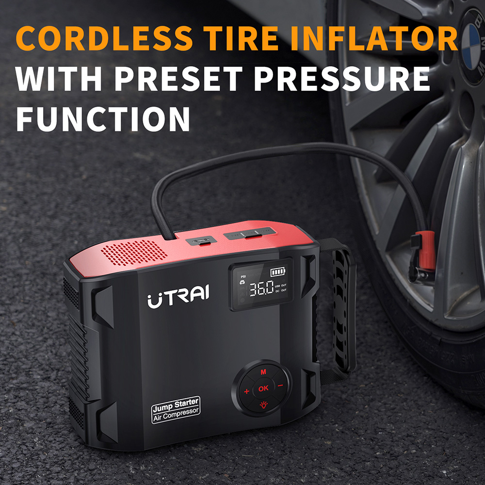 UTRAI 4 في 1 2000A القفز كاتب  - مراجعة Jump Starter Cable 2000A وسعره