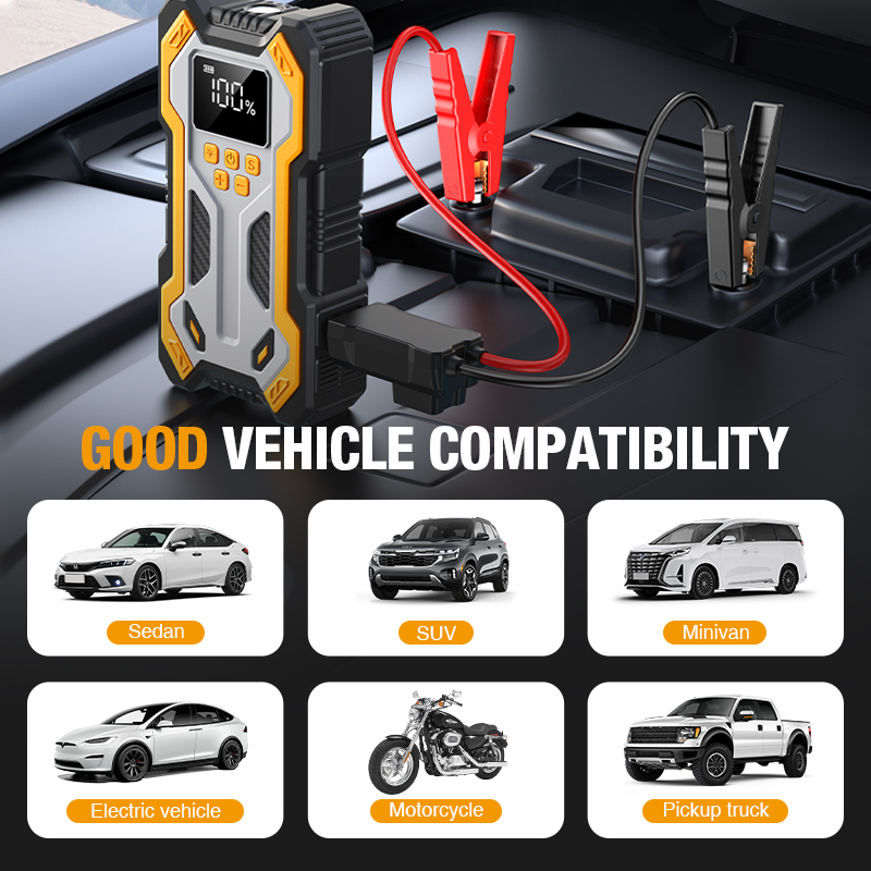 جهاز تشغيل السيارة المحمول مع  - مراجعة Jump Starter With Air Compressor وسعره