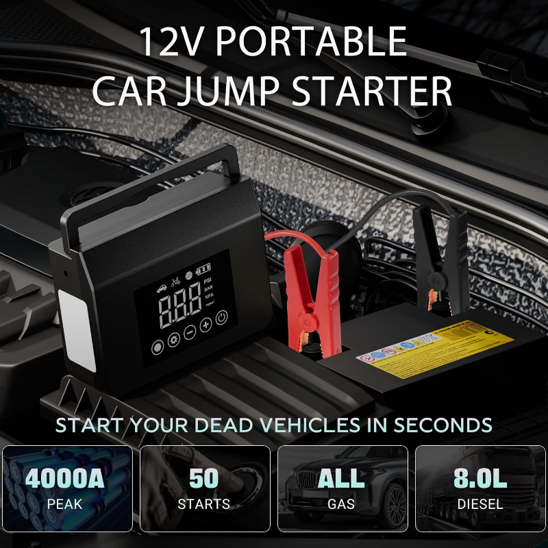 شاحن بطارية سيارة محمول من هيه - مراجعة Portable Jump Starter 4000A وسعره
