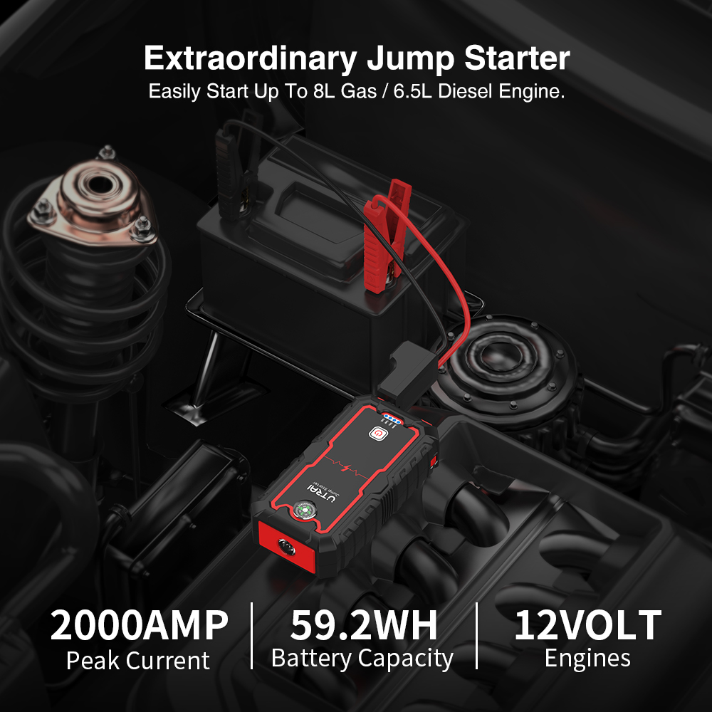 UTRAI قوة البنك 2000A الانتقال - مراجعة Jump Starter Cable 2000A وسعره