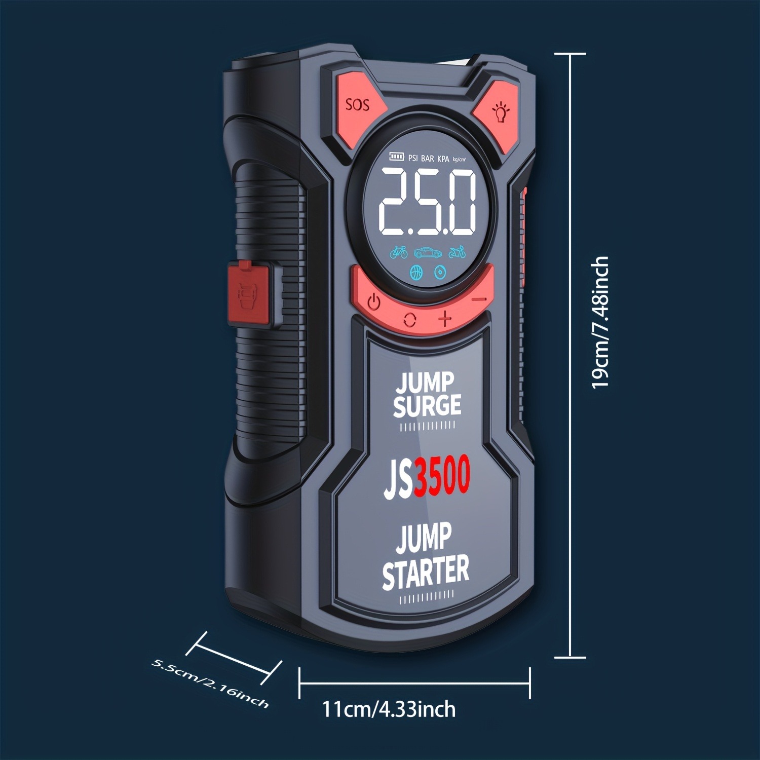 شاحن بطارية السيارة 5 في 1 مع  - مراجعة Lithium Jump Starter 3000A Peak وسعره