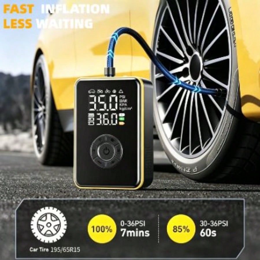 منفاخ إطارات رقمي بضغط 150 رطل - مراجعة Jump Starter With Air Compressor وسعره