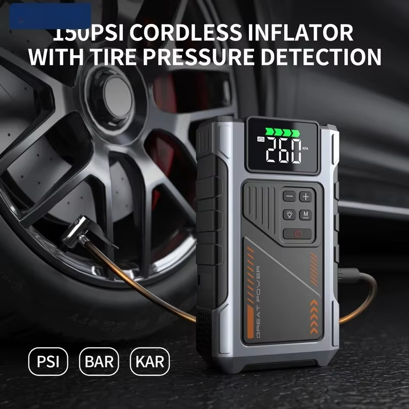 جهاز تشغيل السيارة المحمول مع  - مراجعة Jump Starter With Air Compressor وسعره