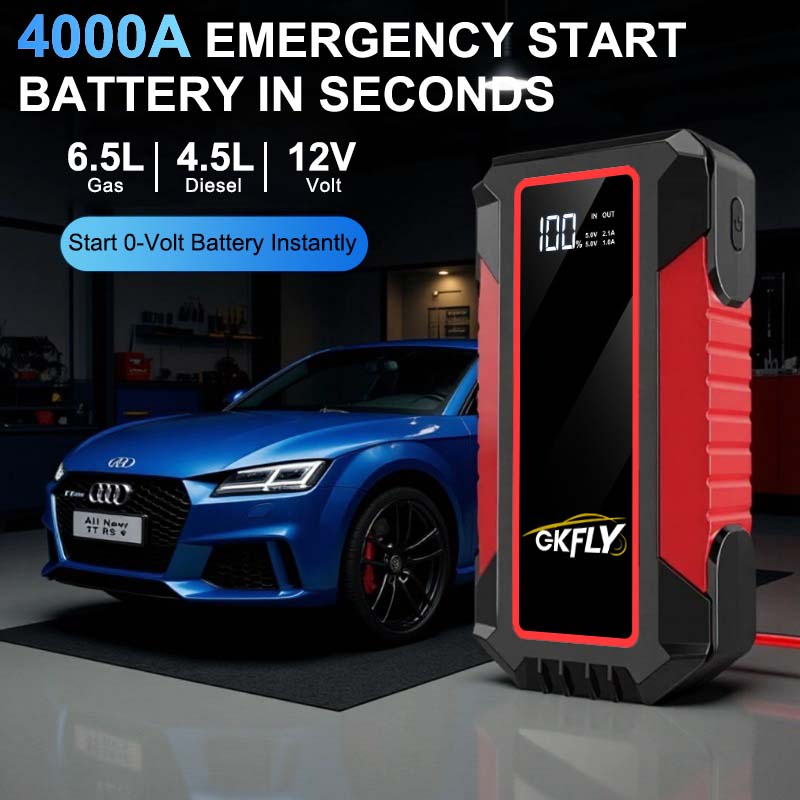 شاحن بطارية سيارة محمول GKGLY  - مراجعة Portable Jump Starter 4000A وسعره