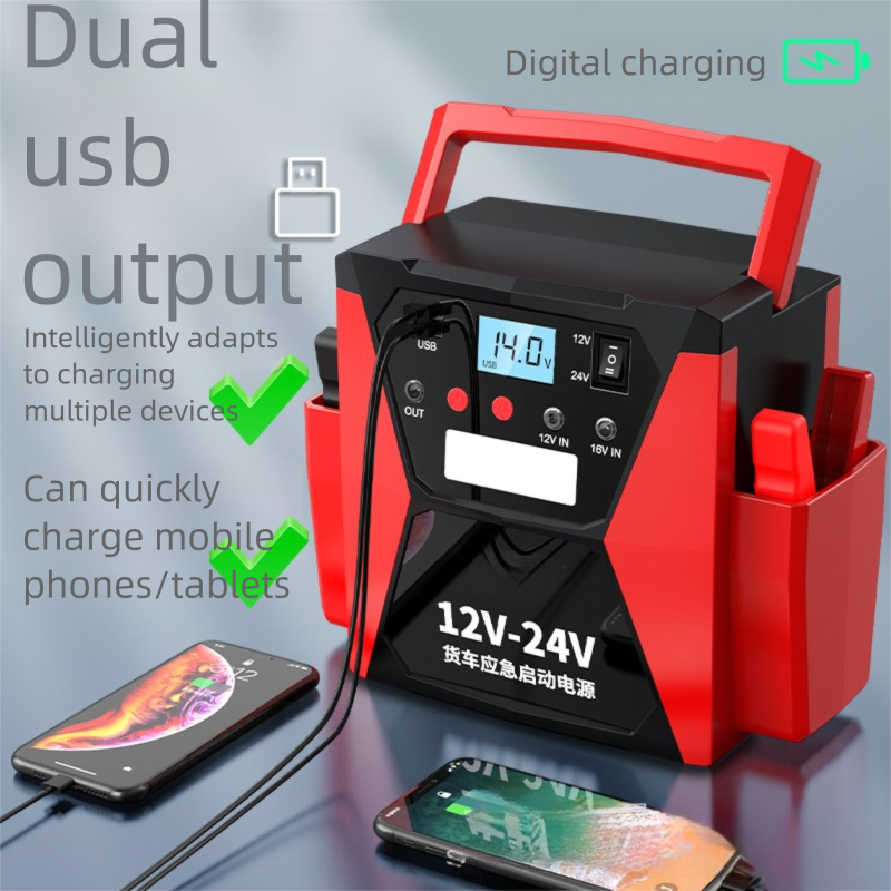 جهاز تشغيل بطارية السيارة المح - مراجعة Car Jump Starter 12V 24V Truck وسعره