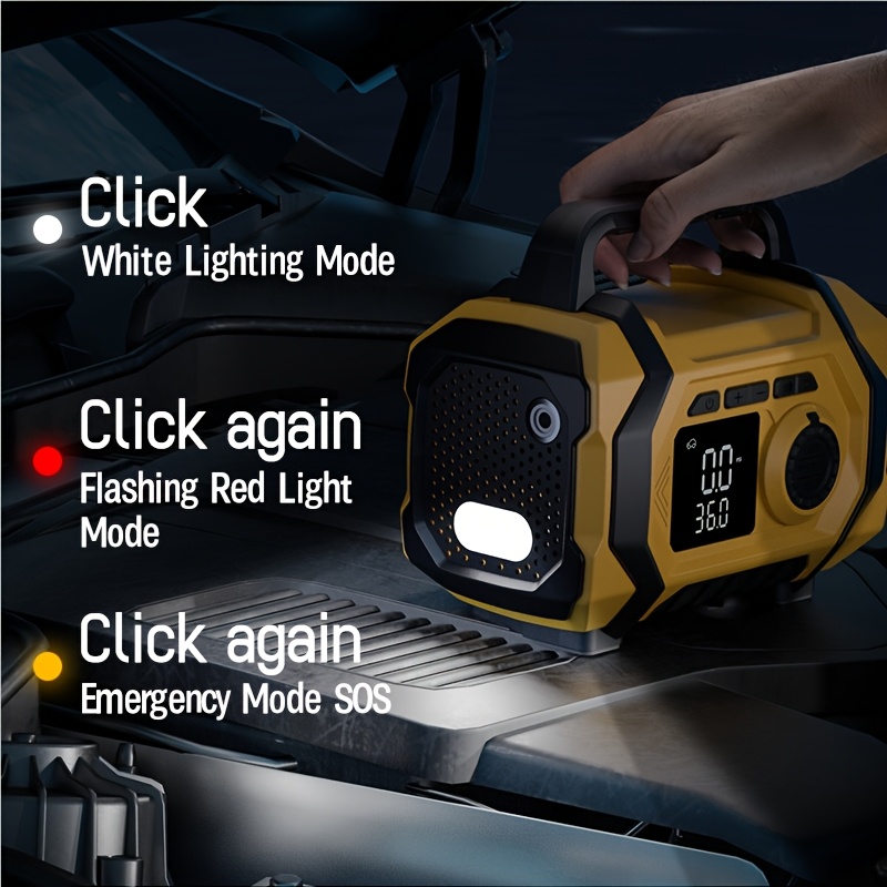 شاحن بطارية محمول للسيارة 8000 - مراجعة Jump Starter With Air Compressor وسعره